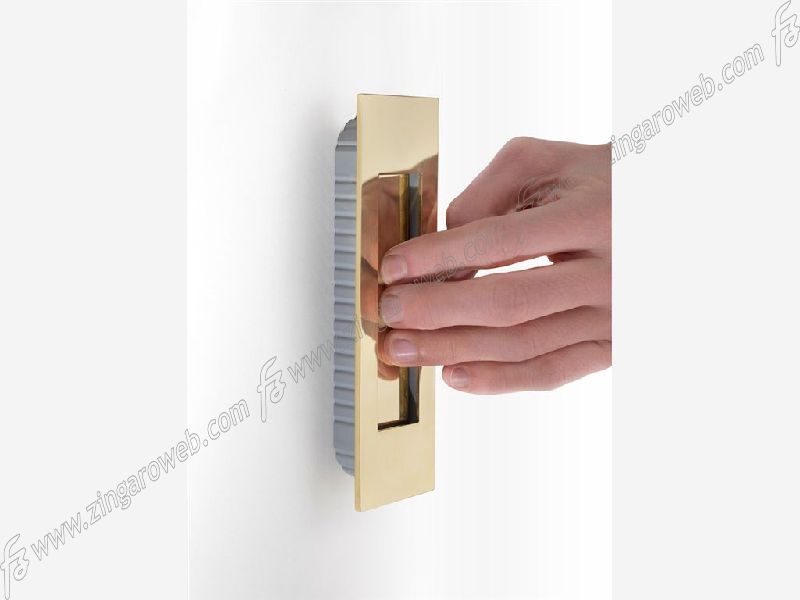 Maniglia Incasso Rettangolare Porta Scorrevole modello magnetica mm.162x45 con nottolino Cromo Lucido | OMP Porro fine serie - immagine 3